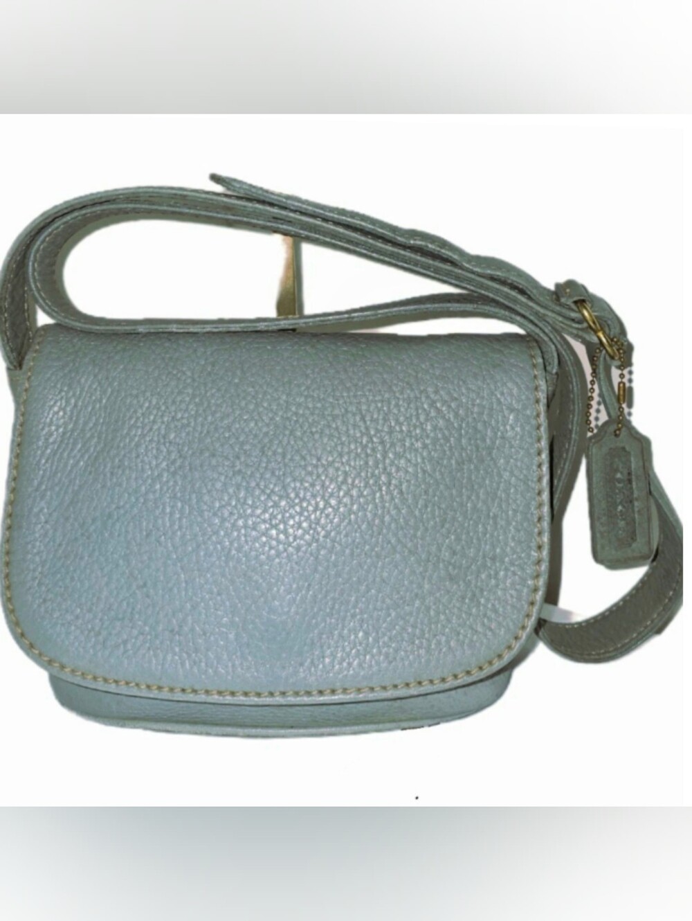 Coach 4919 Sonoma Sea Blue Pebbled Leather Crossbody Bag